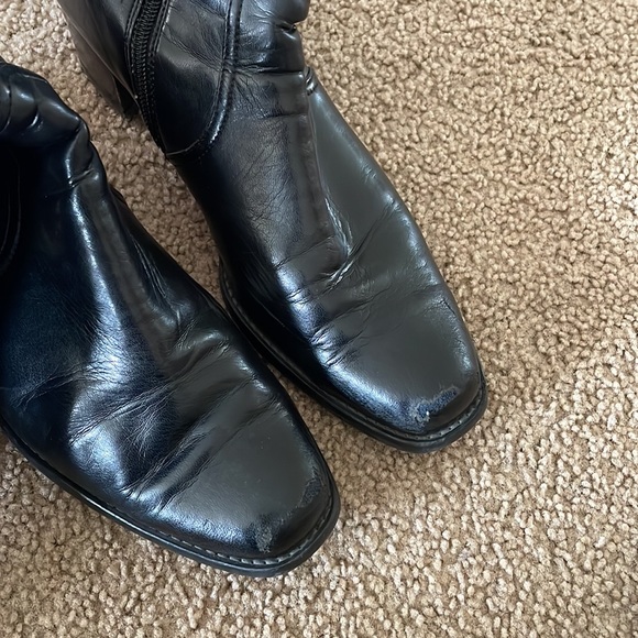 Paul Green Black Leather Knee High Boots Size 9.5 - Picture 4 of 6